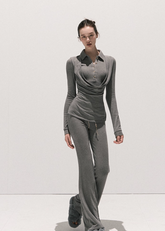 Fake Two-Piece Polo Top